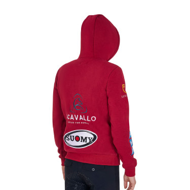 Equestro herenhoodie met meerdere logo’s Scooter Beige