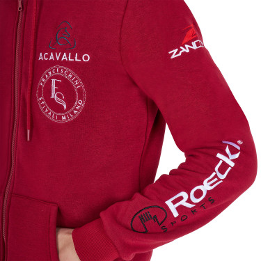 Equestro herenhoodie met meerdere logo’s Scooter Beige