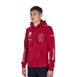 Equestro herenhoodie met meerdere logo’s Scooter Beige