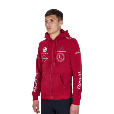 Equestro herenhoodie met meerdere logo’s Scooter Beige