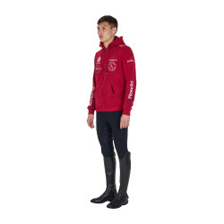 Equestro herenhoodie met meerdere logo’s Scooter Beige