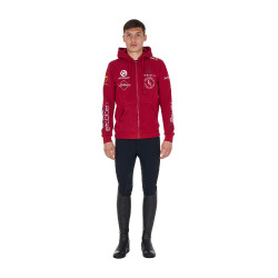 Equestro herenhoodie met meerdere logo’s Scooter Beige