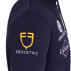 Equestro herenhoodie met meerdere logo’s Marineblazer Marineblauw