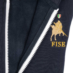 Heren fleece sweater Equestro x FISE Marineblazer Marineblauw