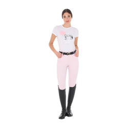 Dames T-shirt Equestro Head In The Clouds van katoen met korte mouwen Wit