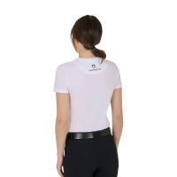 Dames T-shirt Equestro Wild Flower van katoen met korte mouwen Wit