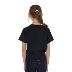 Meisjes T-shirt Equestro So Lovely van katoen met korte mouwen Zwart