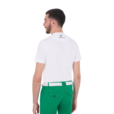 Heren T-shirt Equestro Horse Club van katoen met korte mouwen Wit