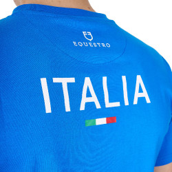 Heren T-shirt Equestro x FISE slim fit met korte mouwen Blauw van Savoye