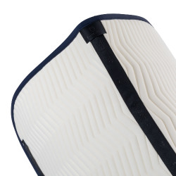 Dressuurdekje Equestro gewatteerd Wave in technische stof Antiek wit / marineblazer