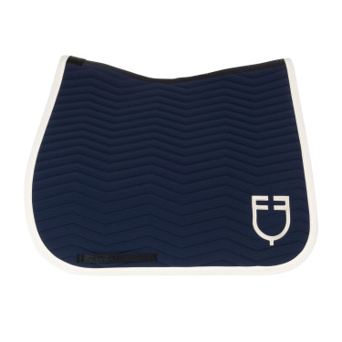 Dressuurdekje Equestro gewatteerd Wave in technische stof Marineblazer / antiek wit Marineblauw