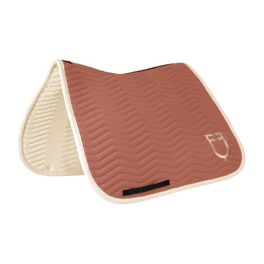 Dressuurdekje Equestro gewatteerd Wave in technische stof Redwood / antiek wit Rood