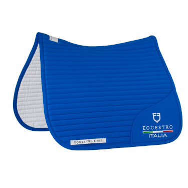 Dressuurzadeldek Equestro x FISE met geborduurd logo Blauw van Savoye Dressuurzadeldek Equestro x FISE met geborduurd logo Blauw van Savoye