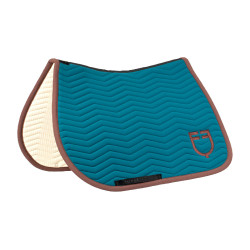 Gestepte Equestro springdeken Wave in technische stof Koraal blauw / bruin
