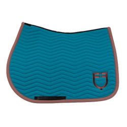 Gestepte Equestro springdeken Wave in technische stof Koraal blauw / bruin