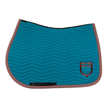 Gestepte Equestro springdeken Wave in technische stof Koraal blauw / bruin