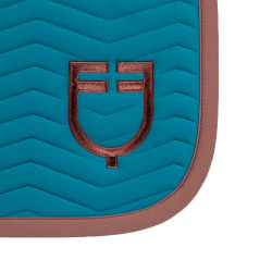 Gestepte Equestro springdeken Wave in technische stof Koraal blauw / bruin