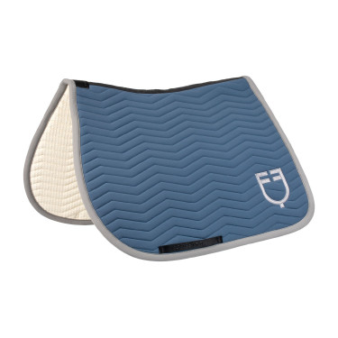 Gestepte Equestro springdeken Wave in technische stof Beringzee / ijsgrijs Blauw Gestepte Equestro springdeken Wave in technische stof Beringzee / ijsgrijs Blauw