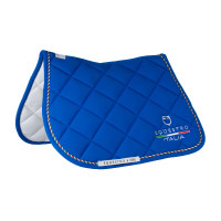 Springzadeldek Equestro x FISE met Italiaanse vlagbies Blauw van Savoye