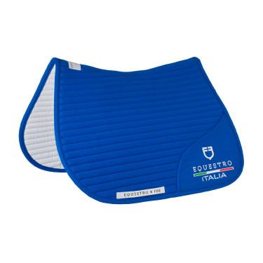 Springzadeldek Equestro x FISE met geborduurd logo Blauw van Savoye Springzadeldek Equestro x FISE met geborduurd logo Blauw van Savoye