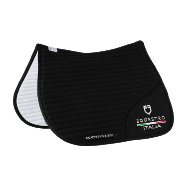 Springzadeldek Equestro x FISE met geborduurd logo Zwart