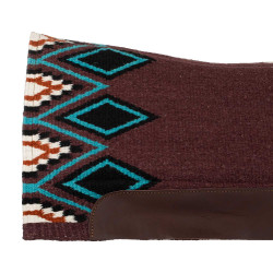 Ergonomische westernpad Pool’s contour wol Wijn / turquoise