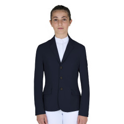 Kinderwedstrijdjas Equestro slim fit met drie knopen Marineblazer Marineblauw Kinderwedstrijdjas Equestro slim fit met drie knopen Marineblazer Marineblauw