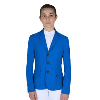 Kinderwedstrijdjas Equestro slim fit met drie knopen Havenmist Wit