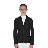 Kinderwedstrijdjas Equestro slim fit met drie knopen Havenmist Wit