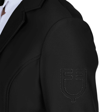 Kinderwedstrijdjas Equestro slim fit met drie knopen Zwart