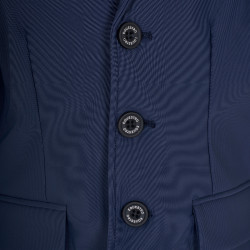 Uniseks wedstrijdjasje voor kinderen Equestro x FISE met drie knopen Marineblazer Marineblauw