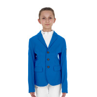 Uniseks wedstrijdjasje voor kinderen Equestro x FISE met drie knopen Blauw van Savoye