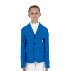 Uniseks wedstrijdjasje voor kinderen Equestro x FISE met drie knopen Blauw van Savoye