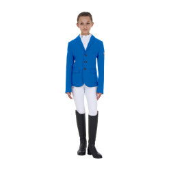 Uniseks wedstrijdjasje voor kinderen Equestro x FISE met drie knopen Blauw van Savoye