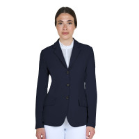 Dames wedstrijdjasje Equestro met reliëflogo Marineblazer Marineblauw Dames wedstrijdjasje Equestro met reliëflogo Marineblazer Marineblauw