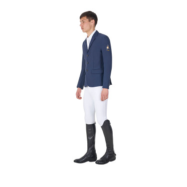 Heren wedstrijdjasje Equestro x FISE met drie knopen Marineblazer Marineblauw