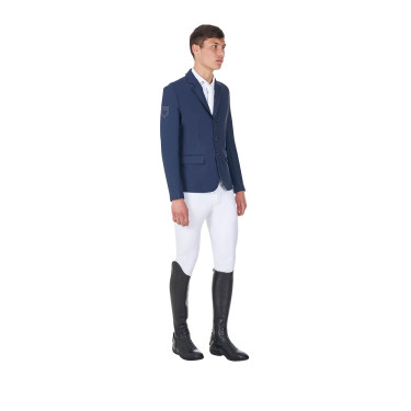 Heren wedstrijdjasje Equestro x FISE met drie knopen Marineblazer Marineblauw