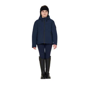 Uniseks kinderjas Equestro waterdicht en winddicht in nylon Marineblazer Marineblauw