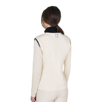 Dames bodywarmer Equestro met rits in technische mix Antiek wit Beige