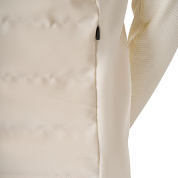 Dames bodywarmer Equestro met rits in technische mix Antiek wit Beige