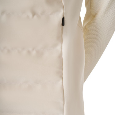 Dames bodywarmer Equestro met rits in technische mix Antiek wit Beige