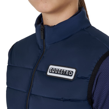 Mouwloos meisjesvest Equestro van technische nylon Marineblazer Marineblauw