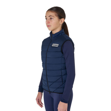 Mouwloos meisjesvest Equestro van technische nylon Marineblazer Marineblauw