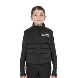 Mouwloos meisjesvest Equestro van technische nylon Zwart Mouwloos meisjesvest Equestro van technische nylon Zwart
