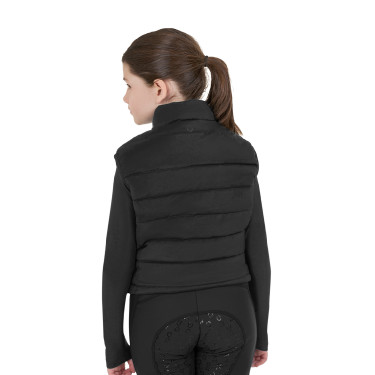 Mouwloos meisjesvest Equestro van technische nylon Zwart Mouwloos meisjesvest Equestro van technische nylon Zwart