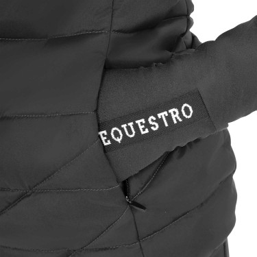Mouwloos meisjesvest Equestro van technische nylon Zwart Mouwloos meisjesvest Equestro van technische nylon Zwart