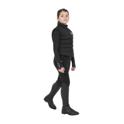 Mouwloos meisjesvest Equestro van technische nylon Zwart Mouwloos meisjesvest Equestro van technische nylon Zwart