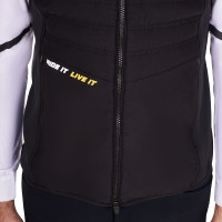 Heren bodywarmer Equestro slim fit in technische stof Zwart