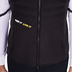 Heren bodywarmer Equestro slim fit in technische stof Zwart