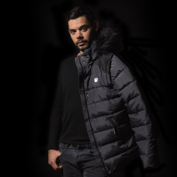 Herrenparka QUEBEC Flags & Cup Gemêleerd grijs / zwart